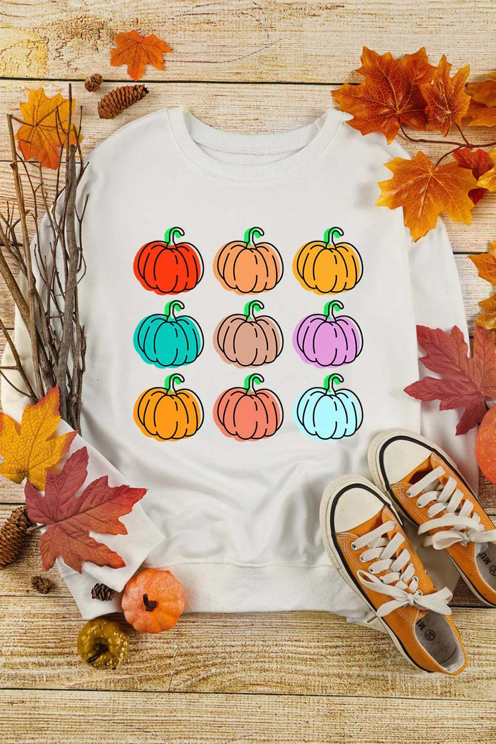 Pumpkin Graphic Long Sleeve Sweatshirt f8411455-b148-4673-bd1c-a4c563e53c1b-Max
