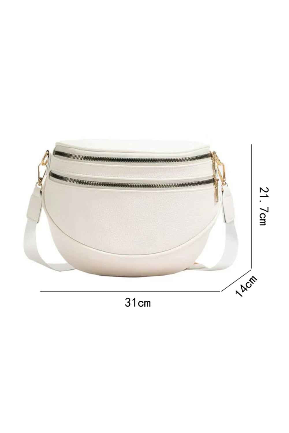 Cinnamon PU Leather Double Zipper Crossbody Bag f841f5266da59dad