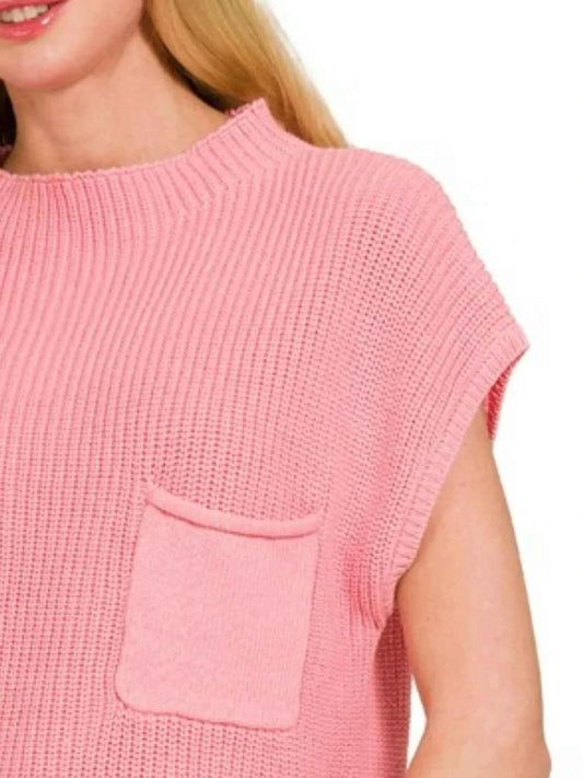 Zenana Mock Neck Short Sleeve Sweater f873baeb-7e64-4b8f-87da-faacdad7fd1f-Max-Origin