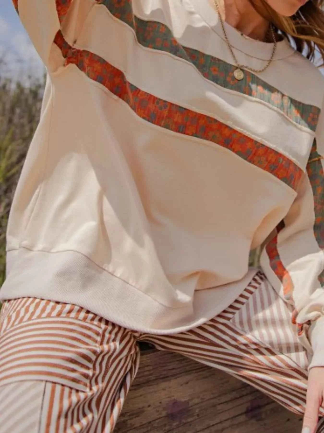 Bohemian Striped Oversized Sweatshirt f87b716e-559a-4130-a5b9-18da2ed5227a-Max-Origin