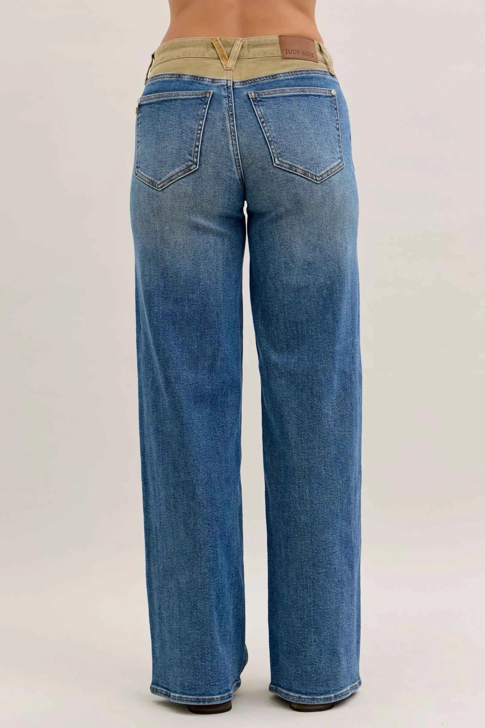 Judy Blue MR Column Straight Jeans with Corduroy Waist f8855849-e92c-4ac5-a962-fb0494d71657-Max-Origin