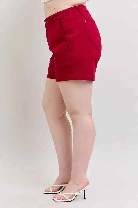 Judy Blue Plus Size High Waist Tummy Control Garment Dyed Heart Shaped Denim Shorts f8934abf90044e36af60a387b267a81c-Max-Origin