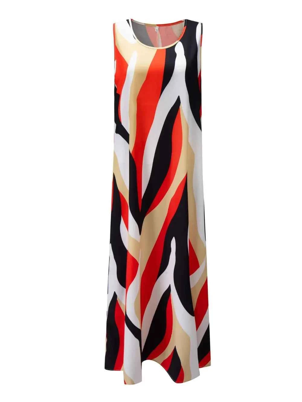 Printed Round Neck Mini Tank Dress f89dcd1e-a845-4046-b9b1-a1308ba41338-Max