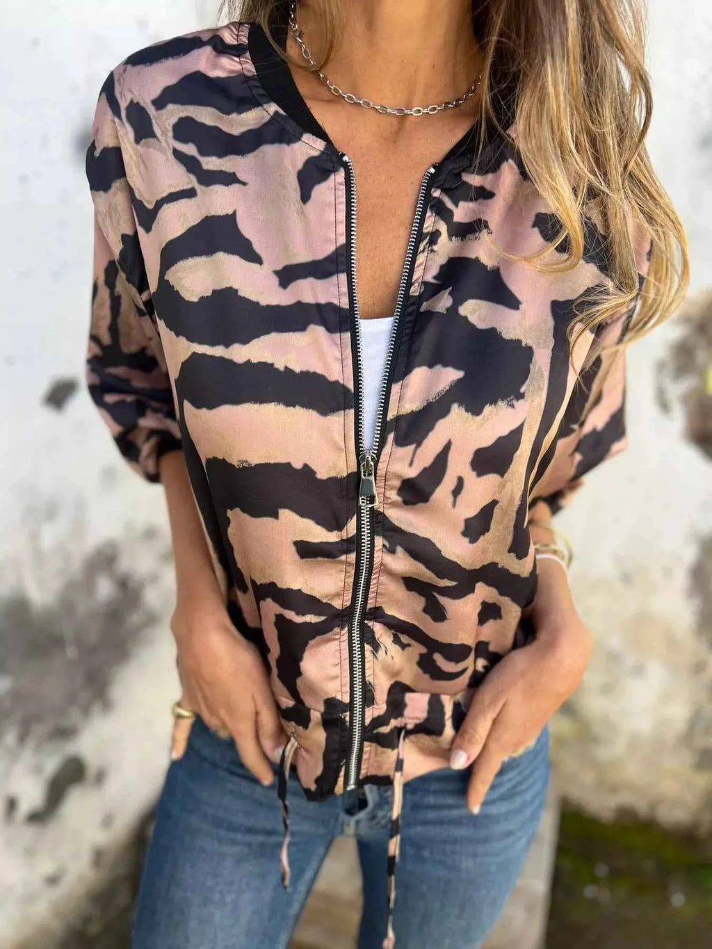 Full Size Animal Print Lightweight Zip Up Jacket Plus Size f8a3af7f-347f-493d-ad94-974f56bcfbf4-Max-Origin