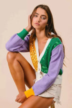 BiBi Mardi Gras Color Block Sequin Sweater Cardigan f8a7fa8cee2741429adca7b793048895-Max-Origin