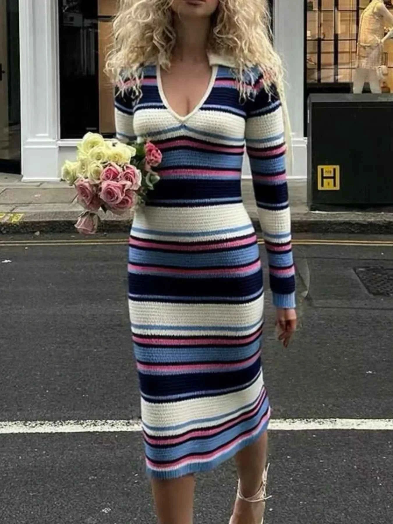 Striped Knitted Bodycon Sweater Dress f8aa4f8c-f2bd-43a5-b0c5-0fe6871e58c9-Max-Origin