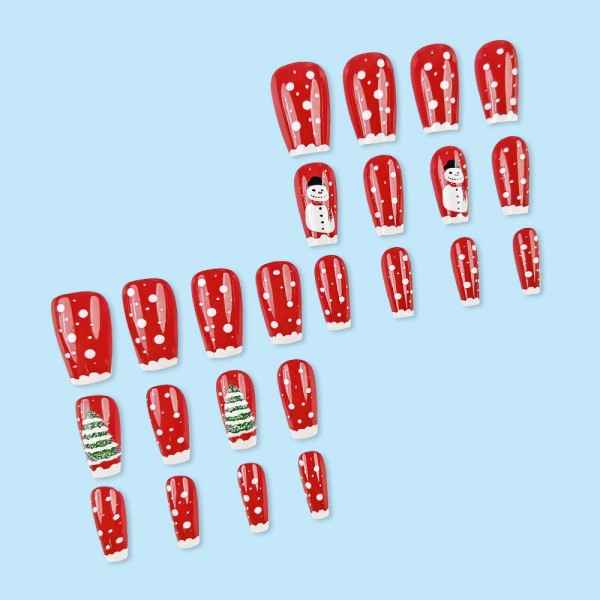 Christmas Press on Nails Medium Red French f8b6f5e8-0048-490f-9cf5-d98d0e8c0bd1