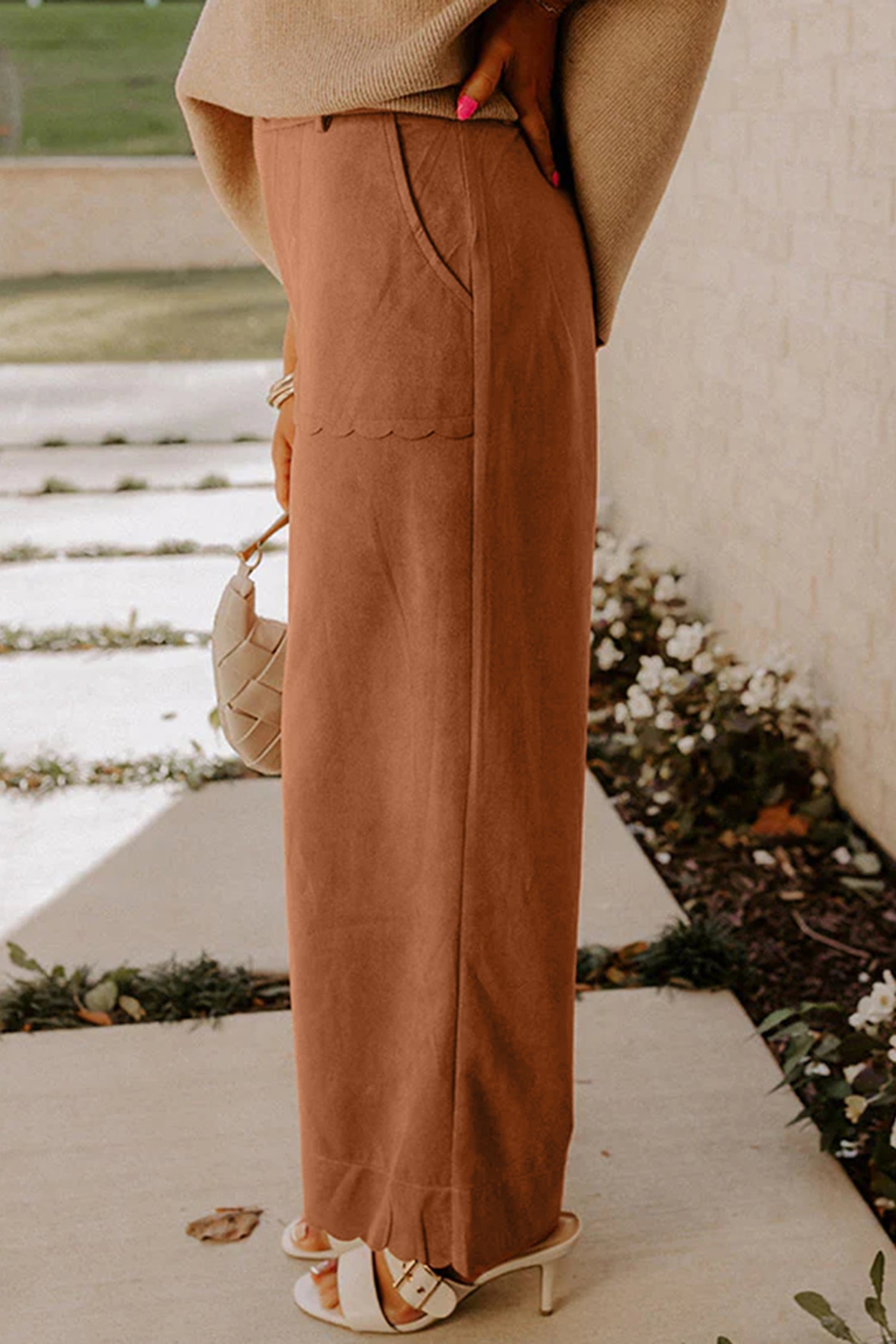 Thai Curry Scalloped Edge Pocket Full-Length Pant f8de5f053e253cd0