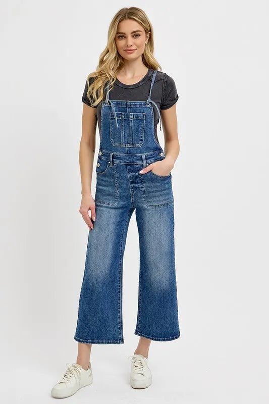 RISEN Full Size Knotted Strap Denim Overalls with Pockets Plus Size Dark f8debf58-c038-473a-8145-077af2637931-Max