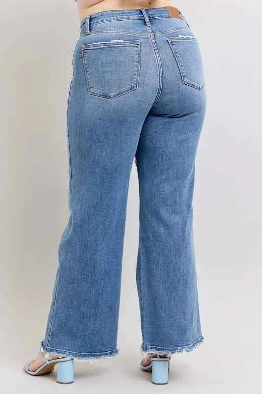 Judy Blue Full Size Raw Hem Wide Leg Jeans Plus Size f8e07634-206c-468b-9437-3c69f6ec8d95-Max-Origin