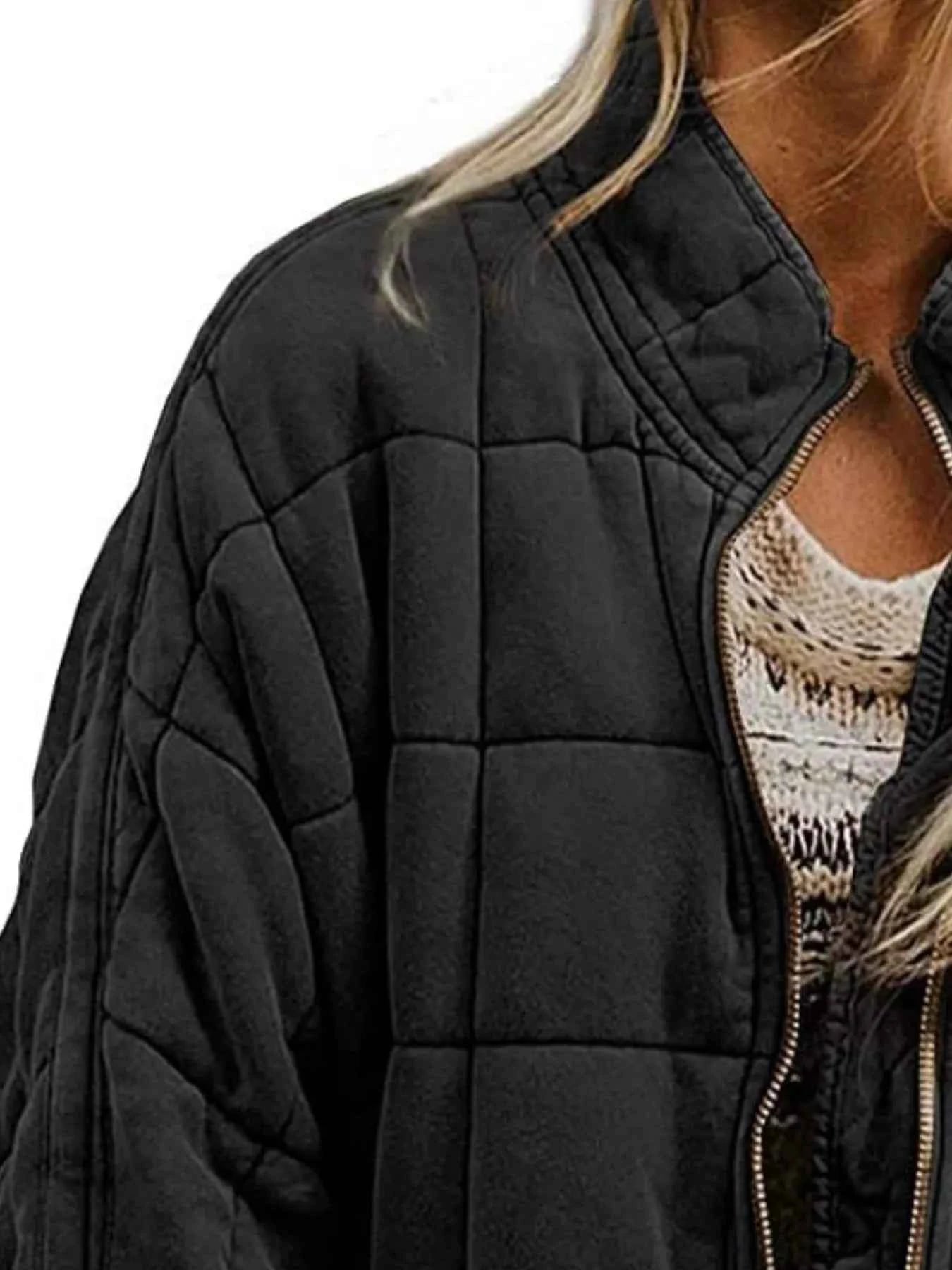 Full Size Zip Up Quilted Bomber Jacket Plus Size f8ec1265-5cd0-4f9a-8df0-2b9dafce19d3-Max-Origin