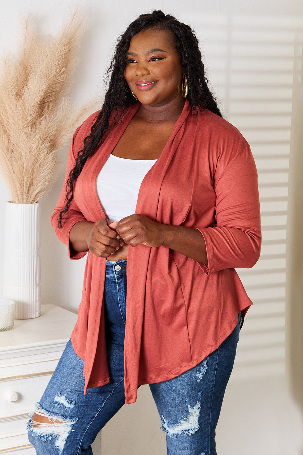 Culture Code Full Size Open Front Cardigan f8ff4935ec0f41289ea9c6c6de34793d-Max