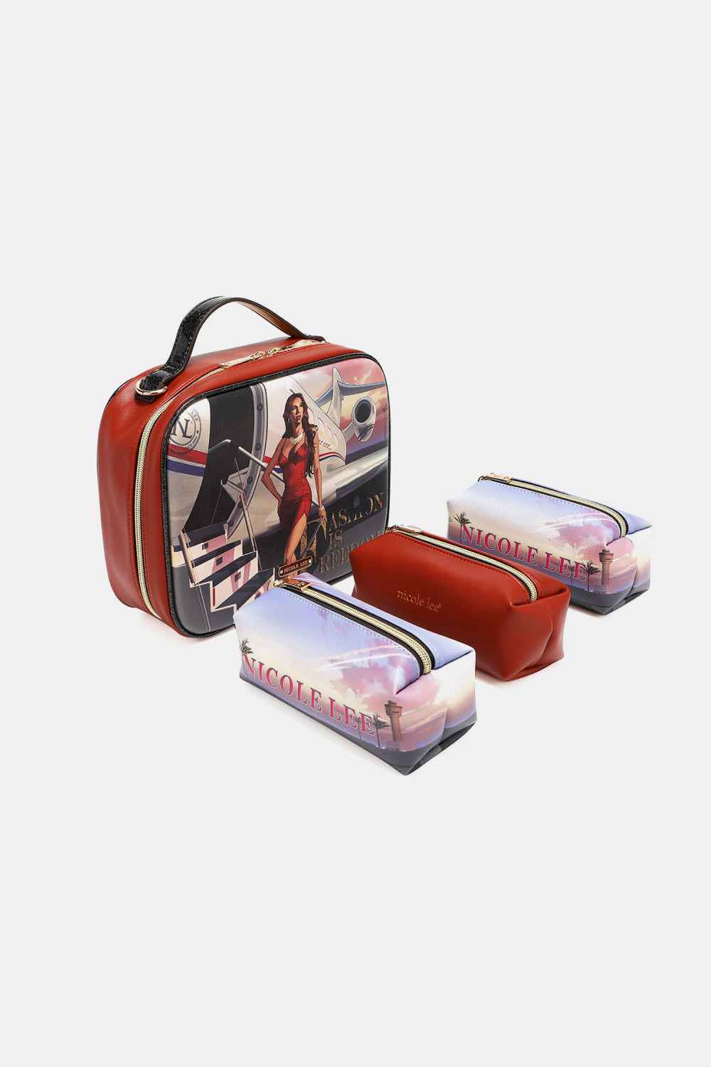 Nicole Lee USA Printed Handbag with Three Pouches f91264e7dabe42abbfb2ba8c4a089c07-Max