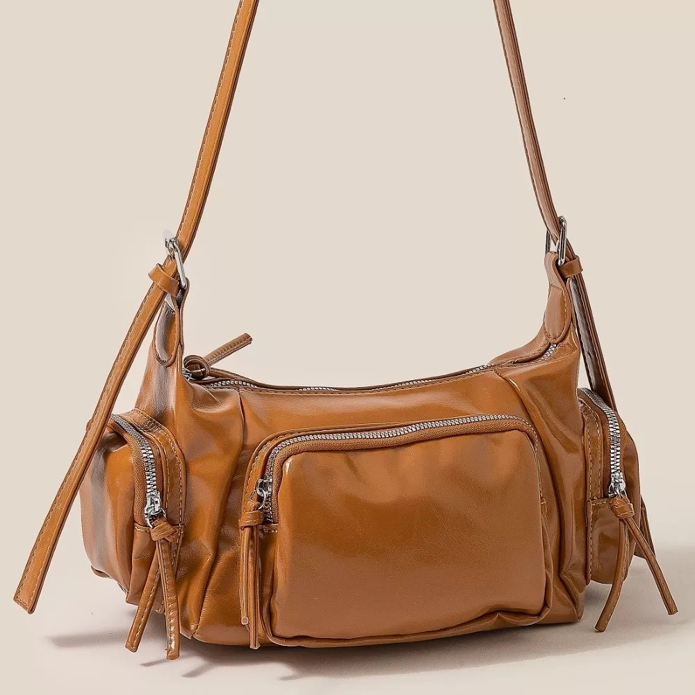 Fame Glossy Faux Leather Multi Pocket Hand Bag f91a89b487a746e68164caf62814f10a-Max-Origin
