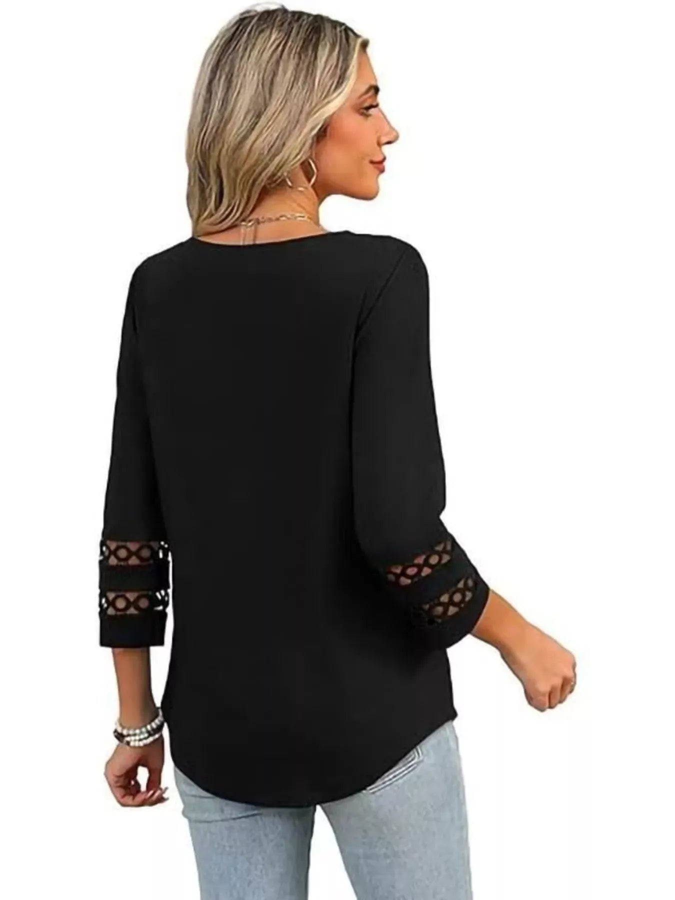 Full Size V-Neck 3/4 Sleeve T-Shirt Plus Size f923779895df439284a12bfe7b63c0fb-Max-Origin