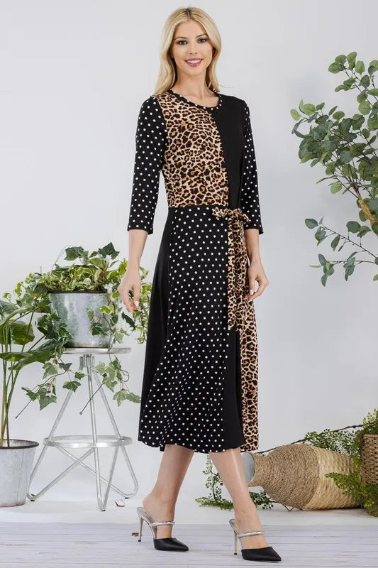 Celeste Full Size Multi Pattern Front Tie Midi Dress Plus Size f924214f-cb5b-4a4f-a787-2105bd80c9b9-Max