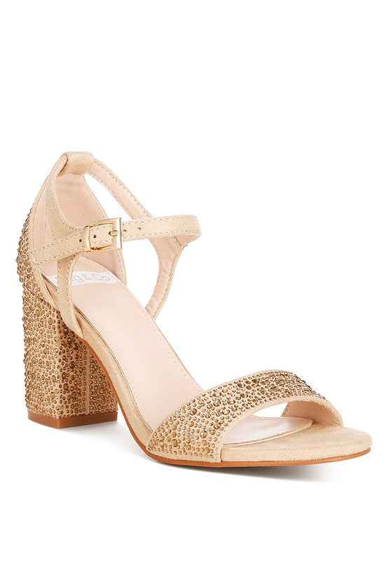 Navoli Rhinestones Embellished Sandals Beige f927a5aa-7d63-4fd0-9cb8-cd771f979225