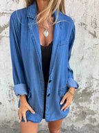 Full Size Button Down Denim Blazer Plus Size f9406163-76cb-4af5-8a1a-e582701f689e-Max-Origin