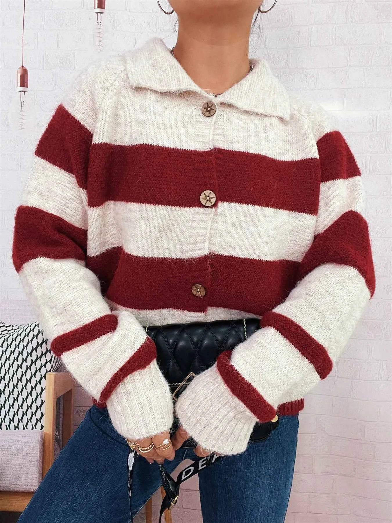 Striped Button-Up Cozy Cardigan f946215f83d648aa92c4e7f22ca4913c-Max-Origin