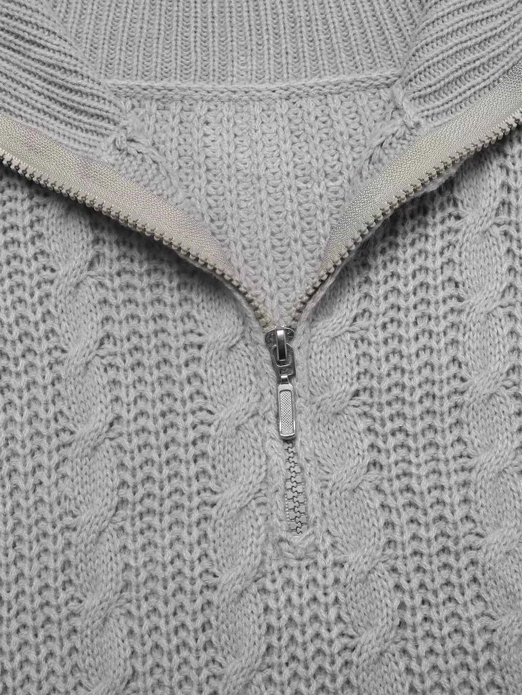 Cable Knit Half Zip Sweater