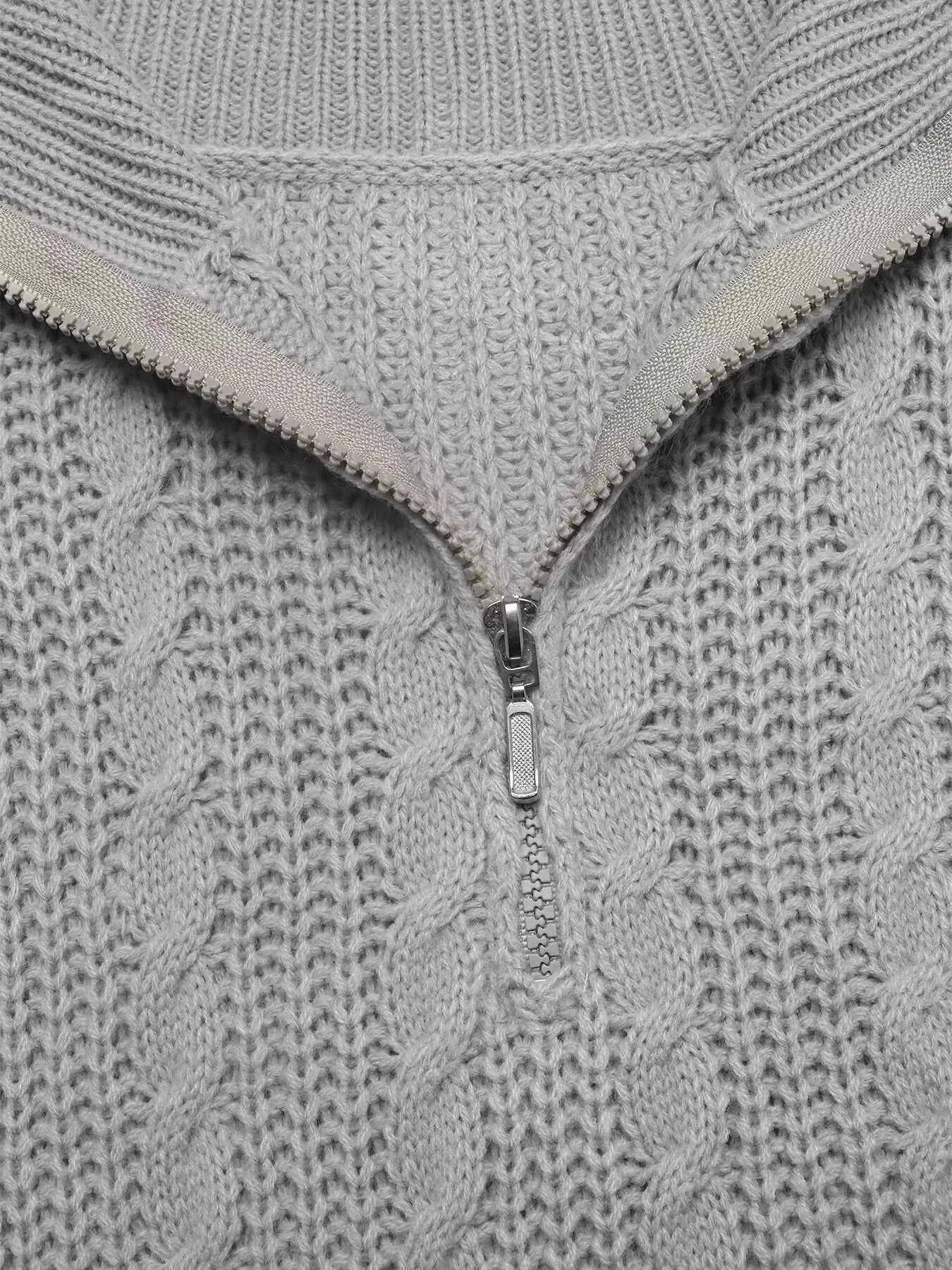 Cable Knit Half Zip Sweater
