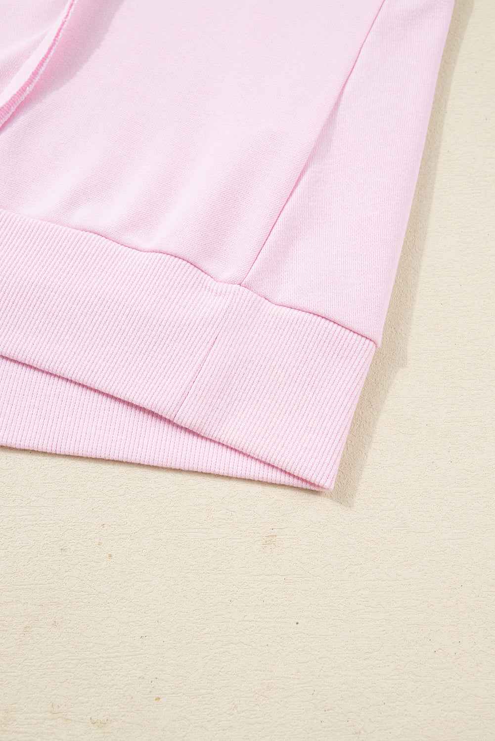 Pink Plus Size Mix Floral Patched Sleeve Ribbed Trim Baggy Sweatshirt f98be78fcb6de2aa