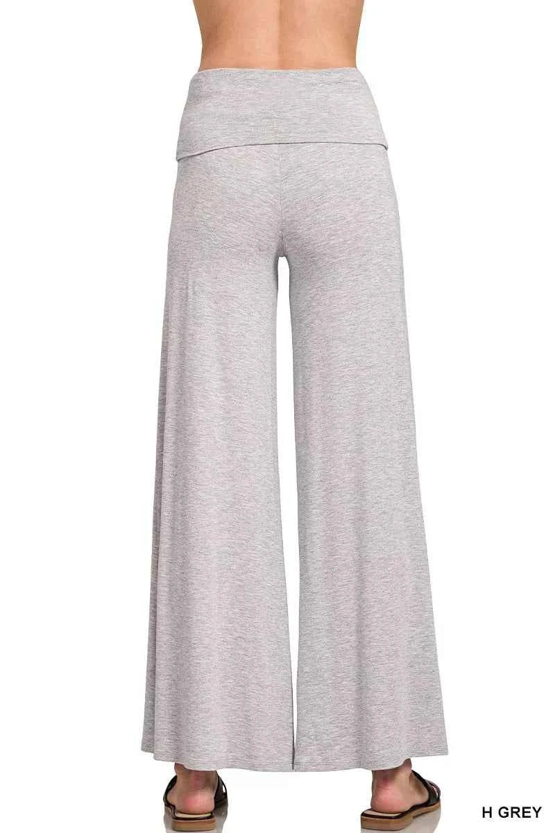 Zenana Fold Over Waist Comfy Wide Leg Pants f996b3222d104df590b167a79b63f47e-Max-Origin