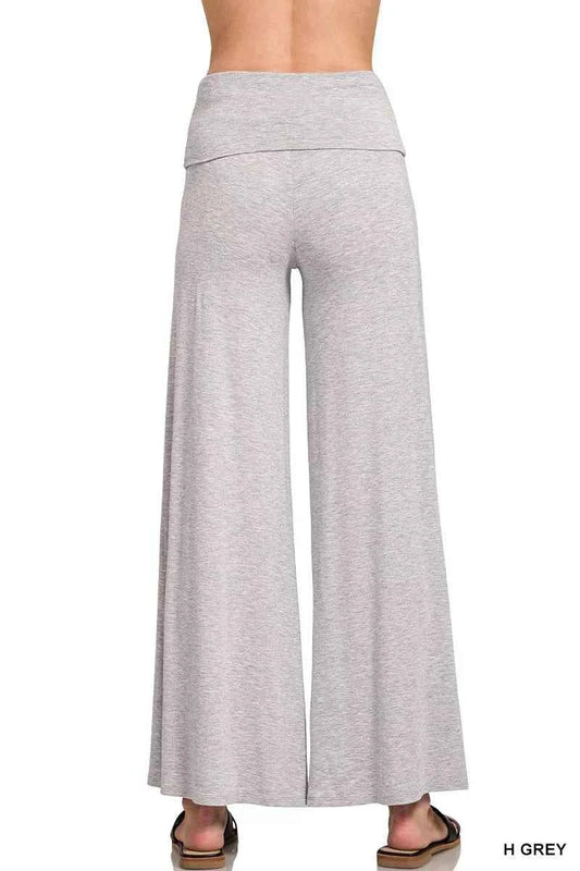 Zenana Fold Over Waist Comfy Wide Leg Pants f996b3222d104df590b167a79b63f47e-Max-Origin