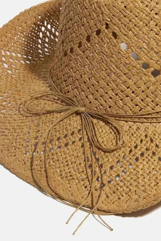 Fame Mixed Beaded Strap Western Fedora Straw Hat f9a3337b-be48-4779-b6db-3814741531c0-Max-Origin