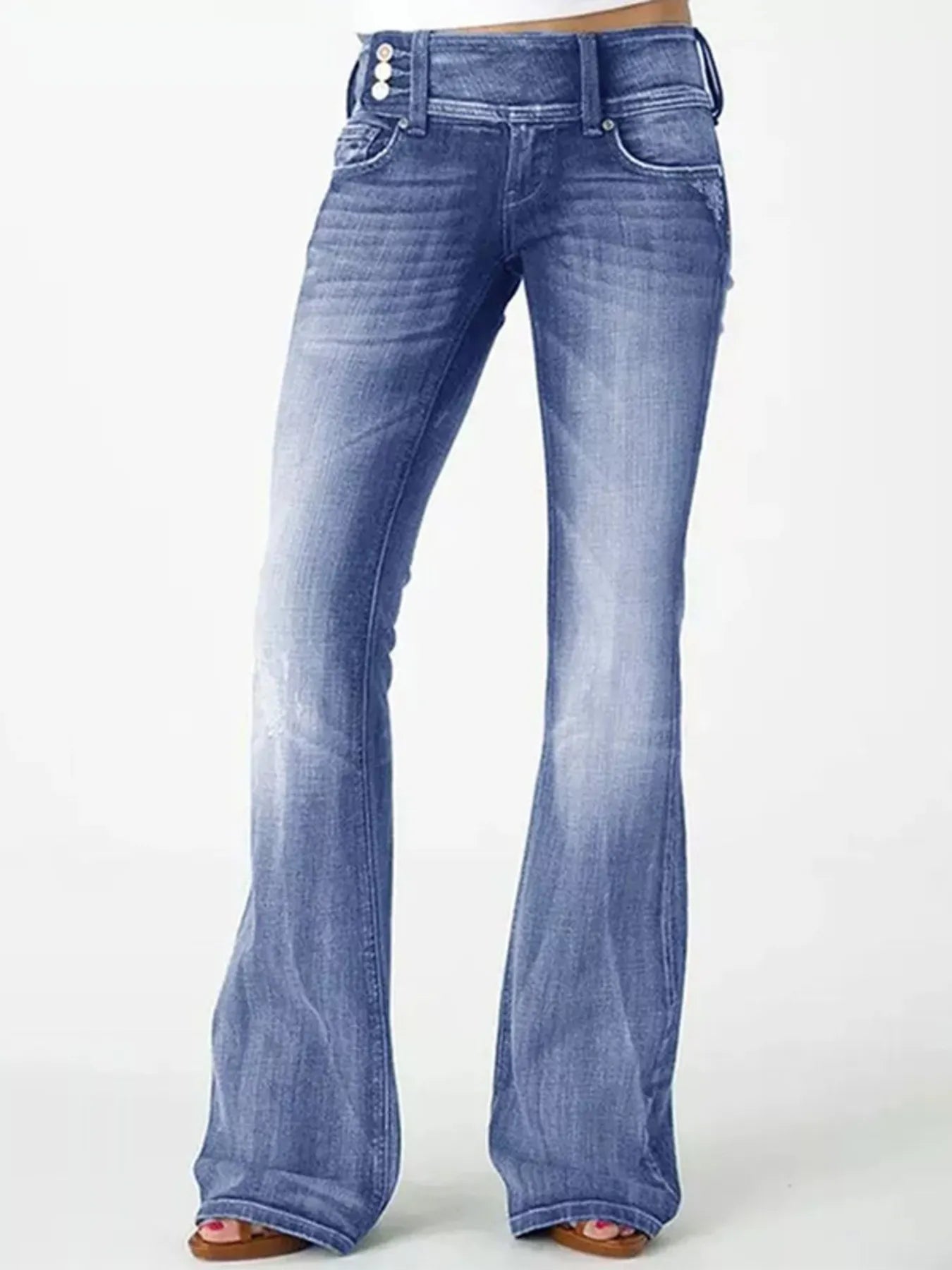Full Size Vintage Wash Flare Jeans Plus Size Dark Blue f9a339d8490143d896925e74808115e8-Max-Origin