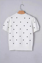 Elegant Polka Dot Bubble Short Sleeve Sweater f9a91241-b529-41c3-a6eb-e560701c2e86-Max-Origin