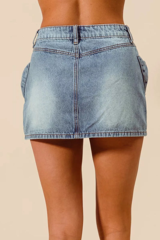 Bow Knot Pocket Denim Mini Skirt f9b787d0-26db-4303-a0c8-4e0c02ced011-Max-Origin