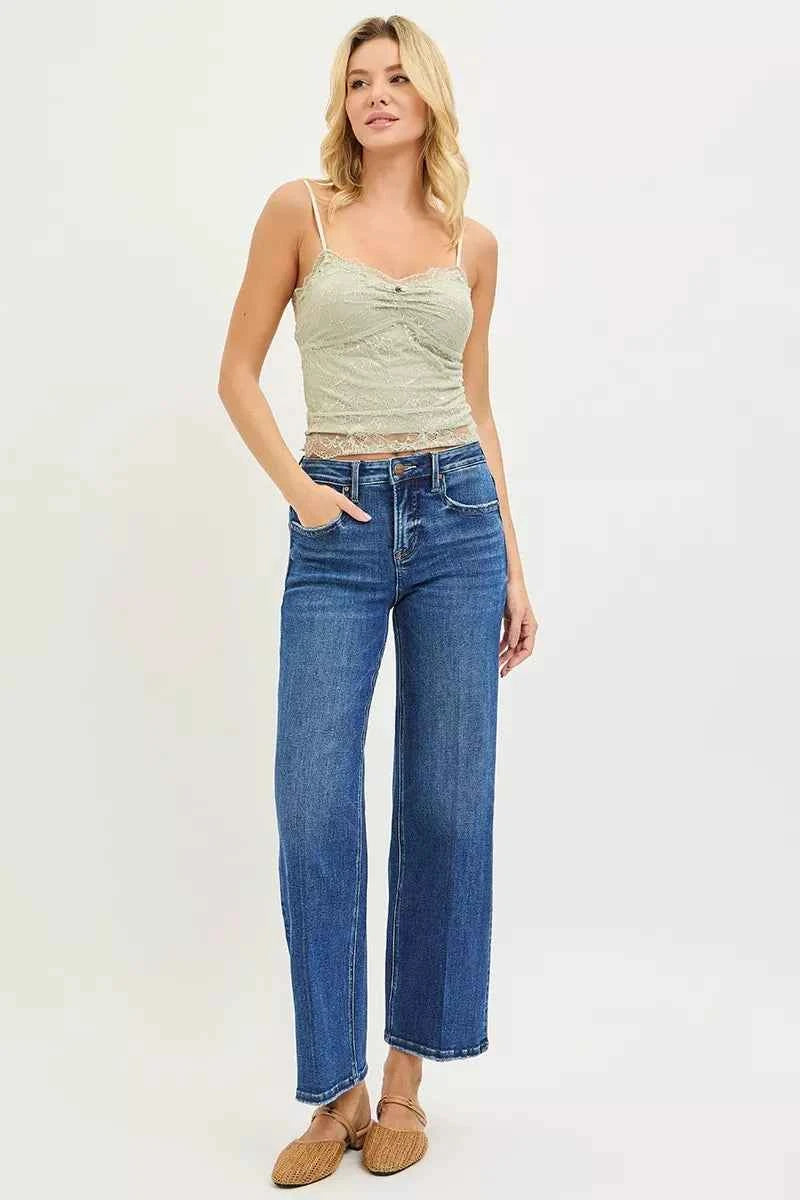 RISEN Tummy Control High Rise Ankle Straight Jeans with Crease Line f9b7e49abecb4427bafa51b7e47c0ff7-Max-Origin
