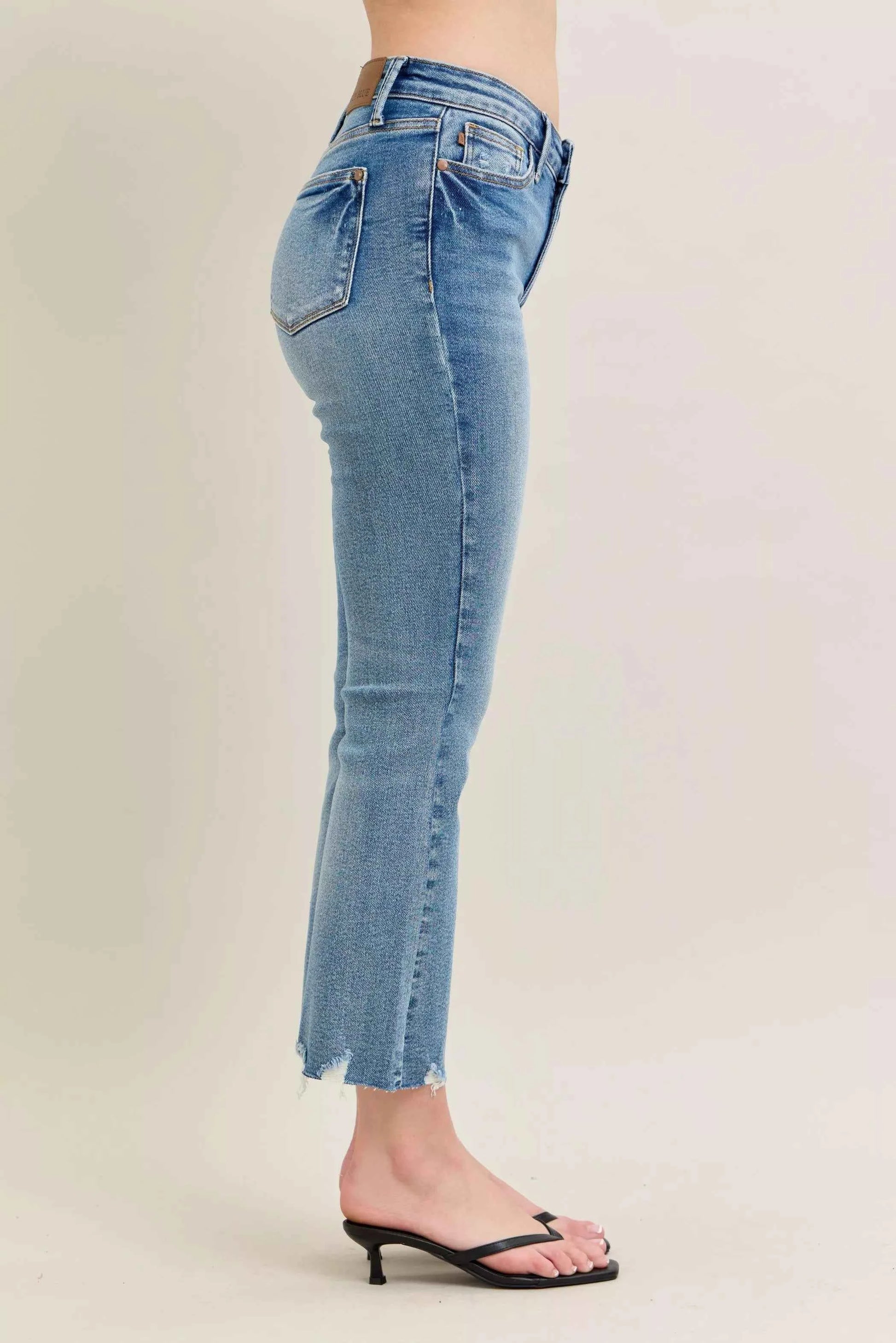 Judy Blue Mr Vintage Wash Destroy Hem Kick Flare Jeans f9bd6840cab544eba876005a4e2c3bf8-Max-Origin