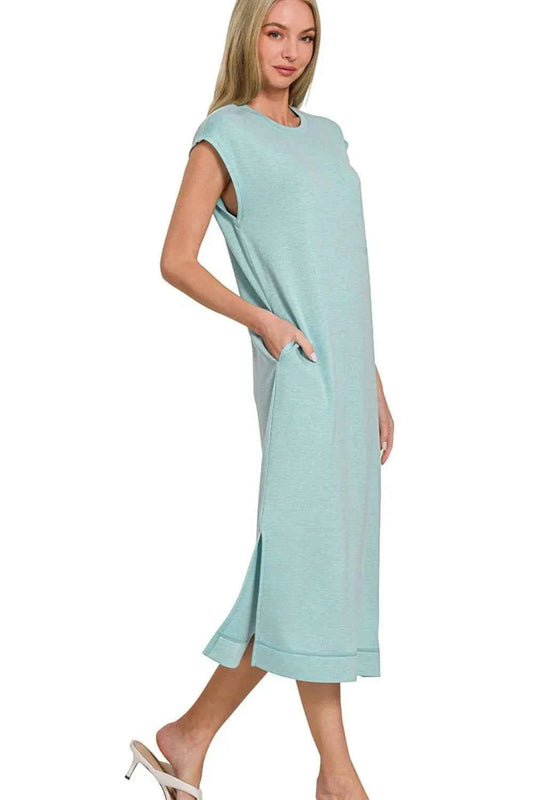 Zenana French Terry Sleeveless Round Neck Midi Dress f9db554f-a38d-431d-82c4-031f63189bdb-Max-Origin