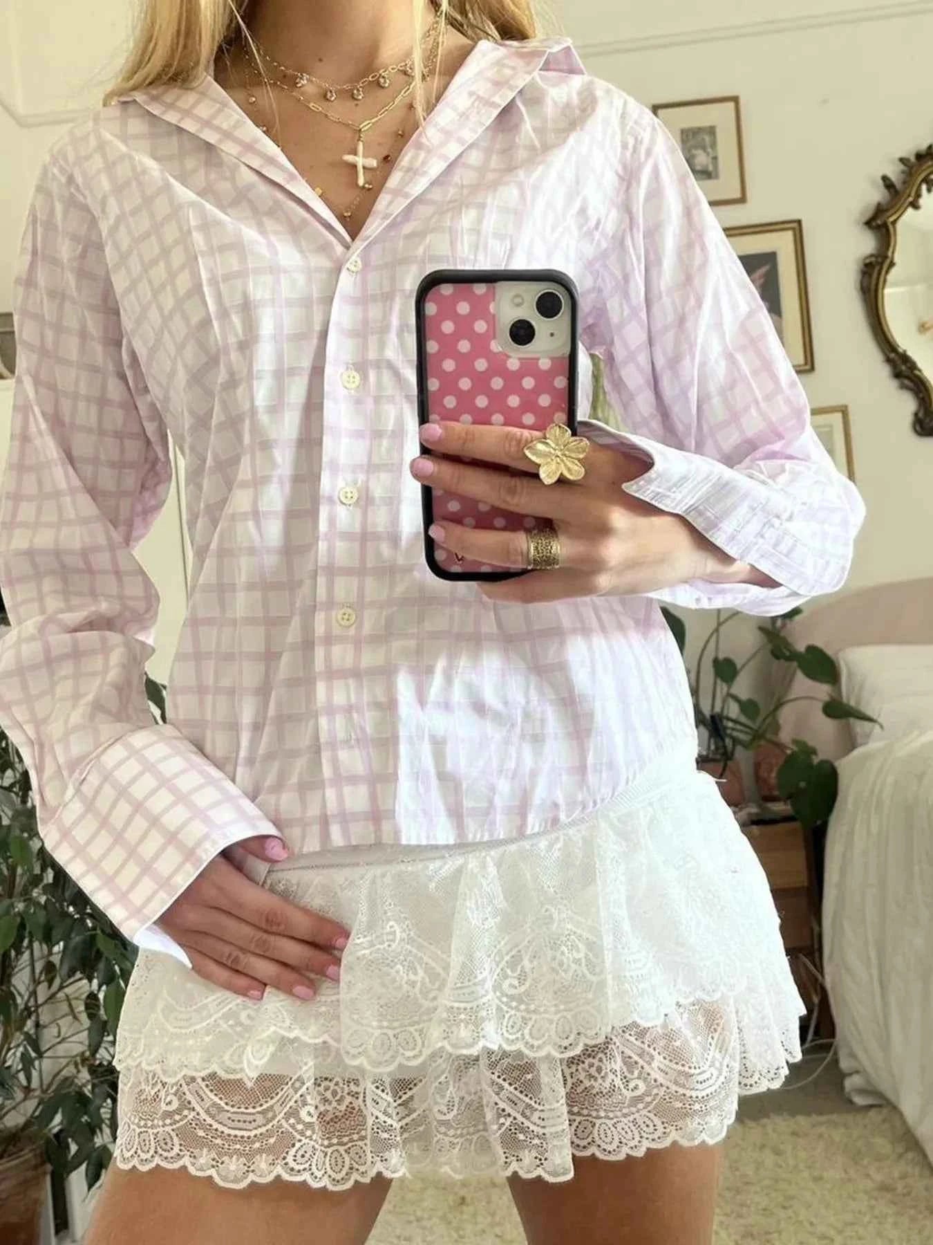 Printed Button-Down Long Sleeve Shirt