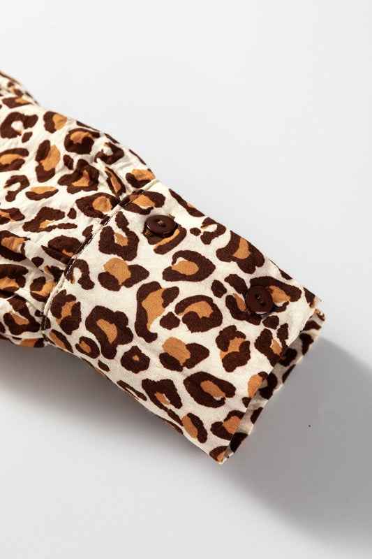 Leopard Contrast Frilled Trim Button-Up Shirt f9f11d35-26e9-411d-ad3a-c51a6149b44e