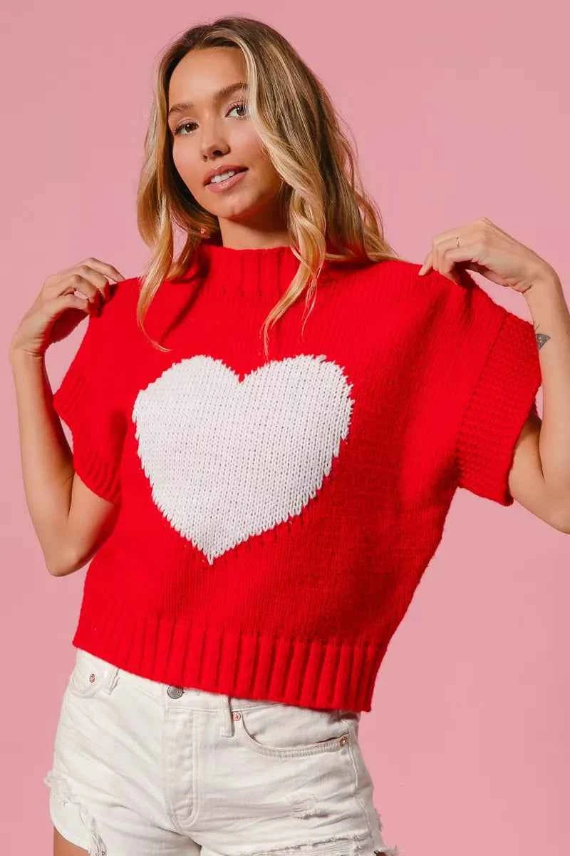 BiBi Rib Banded Heart Pattern Valentines Sweater fa1abb2ef71644e185ad864e2bbee6f0-Max-Origin