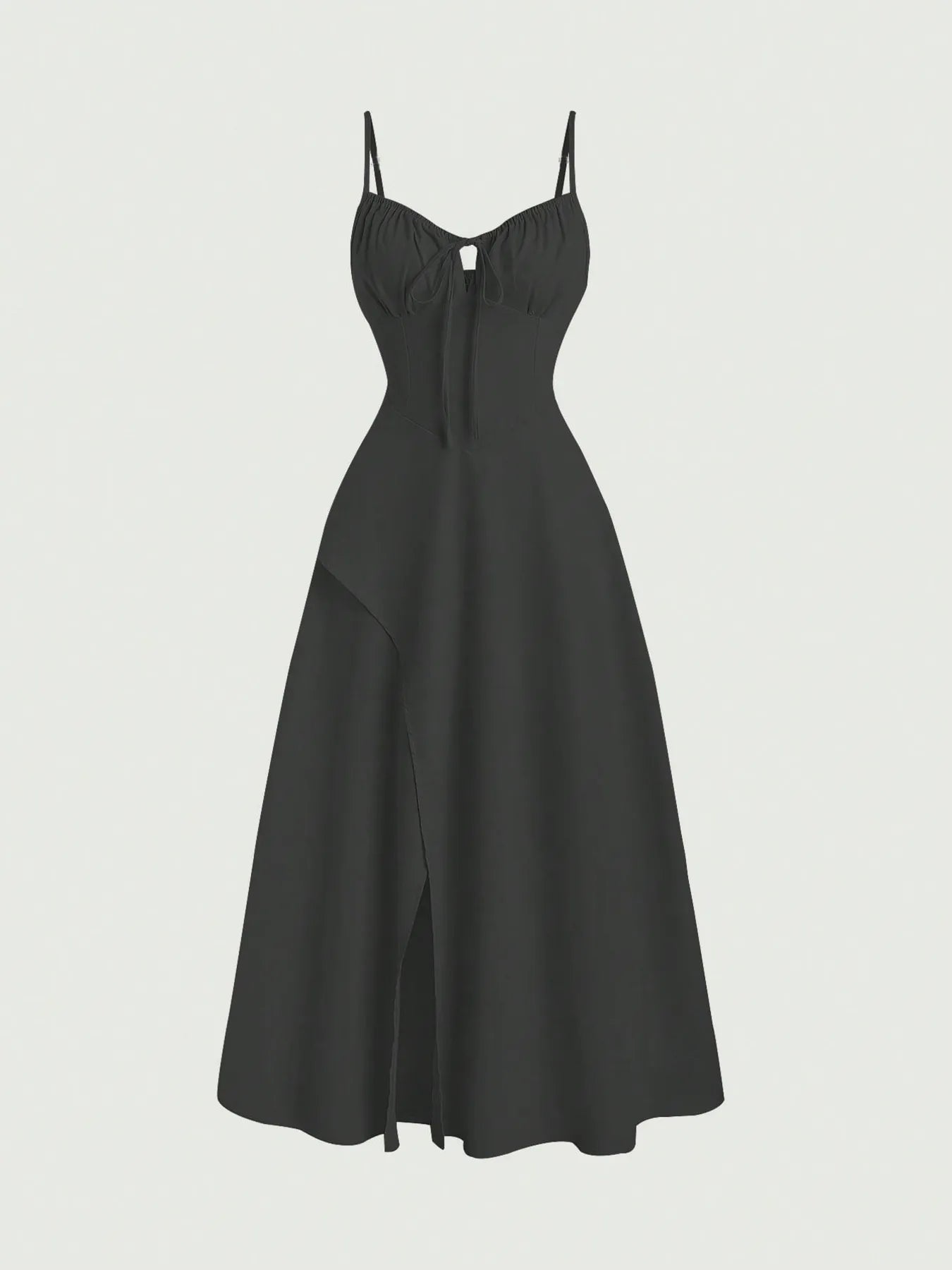 Smocked Tied Front Cami Dress Black fa1ce54d94074fa2b2044e4c35ecab5c-Max-Origin