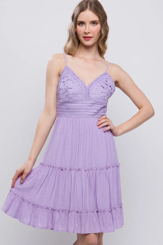 Love Tree Lace Detail Tied V-Neck Mini Cami Dress LAVENDER fa1f7643-b798-4cd9-980f-9eeabf6a0664-Max
