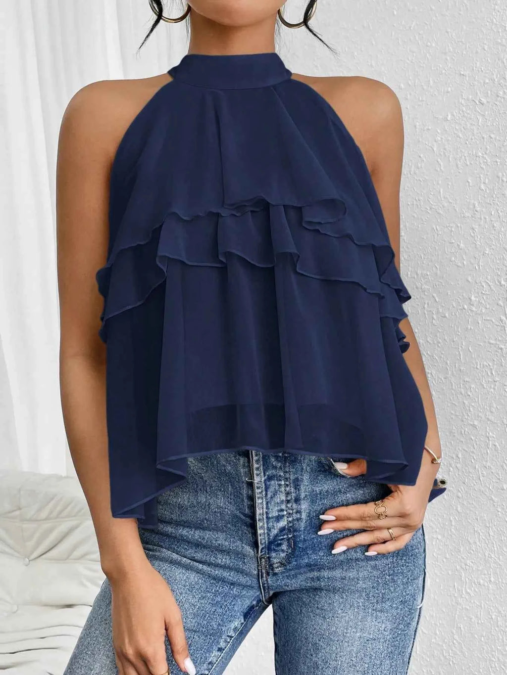 Ruffled Layered Sleeveless Top fa25e430e44e44cdb9d9bc62eec7d4a3-Max-Origin