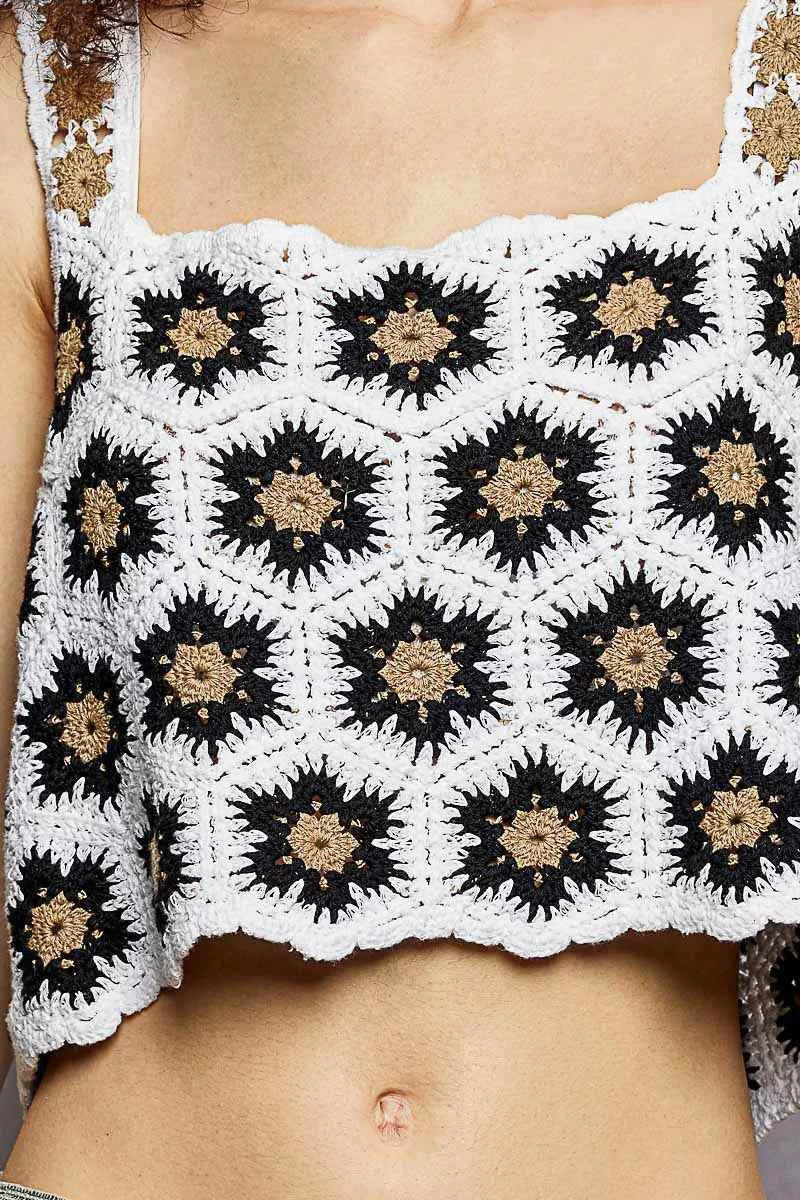 Handmade Crochet Floral Square Neck Cropped Cami fa29ed12-429b-4d23-bb9c-1d61eeae7da2-Max-Origin