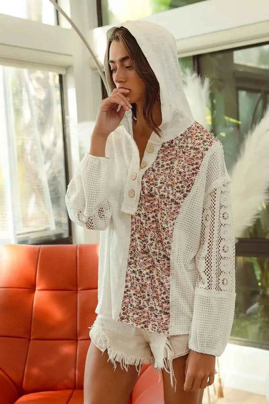 BiBi Slub Jersey with Lace Combo Buttoned Hoodie Top fa35047ba1e348a1bc8041c18d10da24-Max-Origin