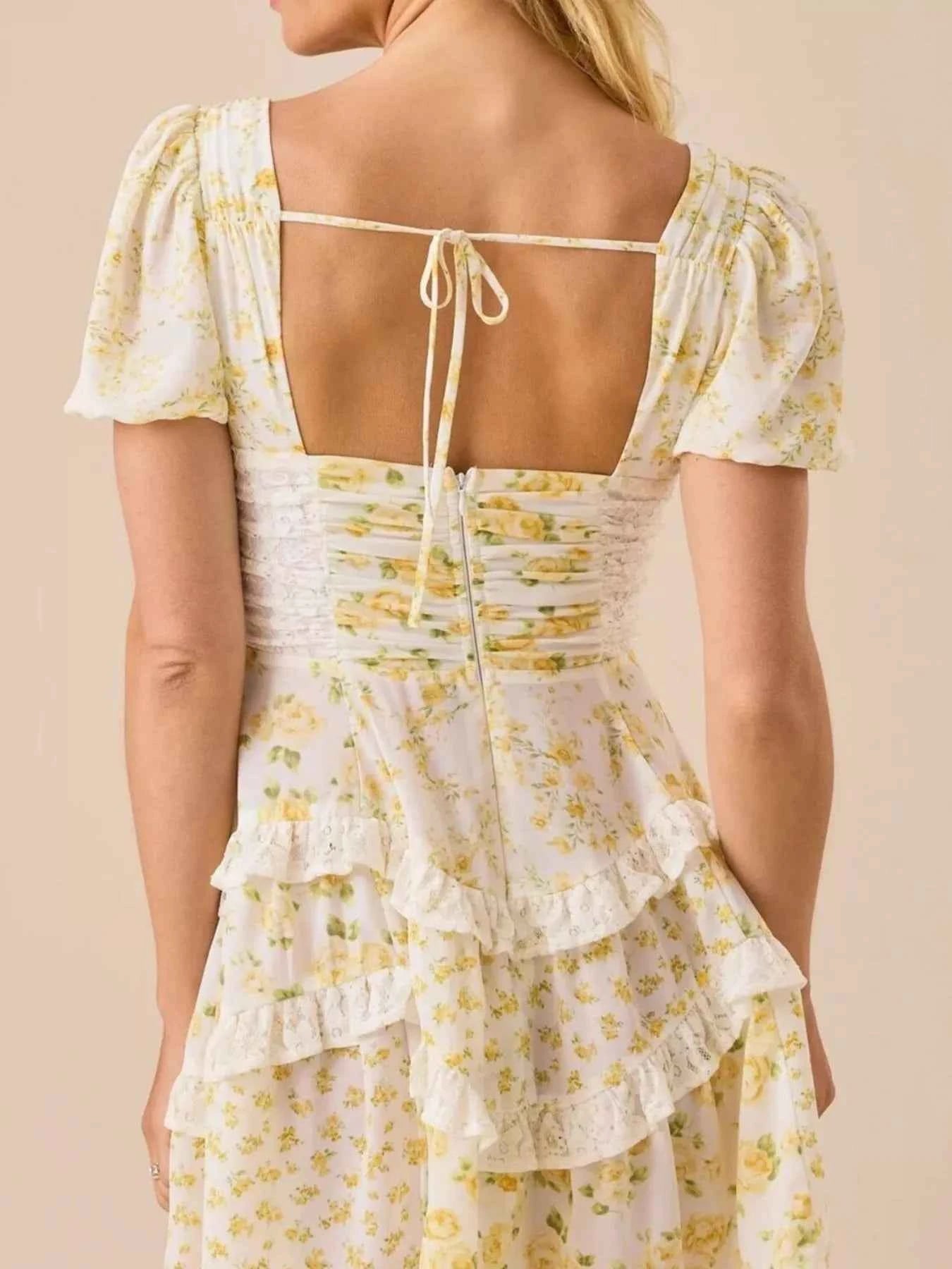 Floral Puff Sleeve Tiered Mini Dress fa6b5dfc-9120-4162-893f-34b67a1643c7-Max-Origin