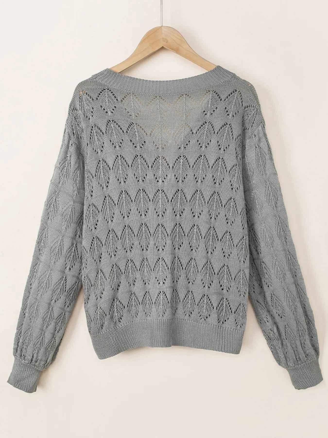 Buttoned Front Openwork Cardigan fa6ee93cbac64270940abf066c7d14c3-Max-Origin