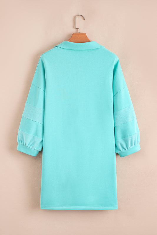 Moonlight Jade Bow Front Patchwork Bracelet Sleeve Mini Dress fa87650e26dbe1aa