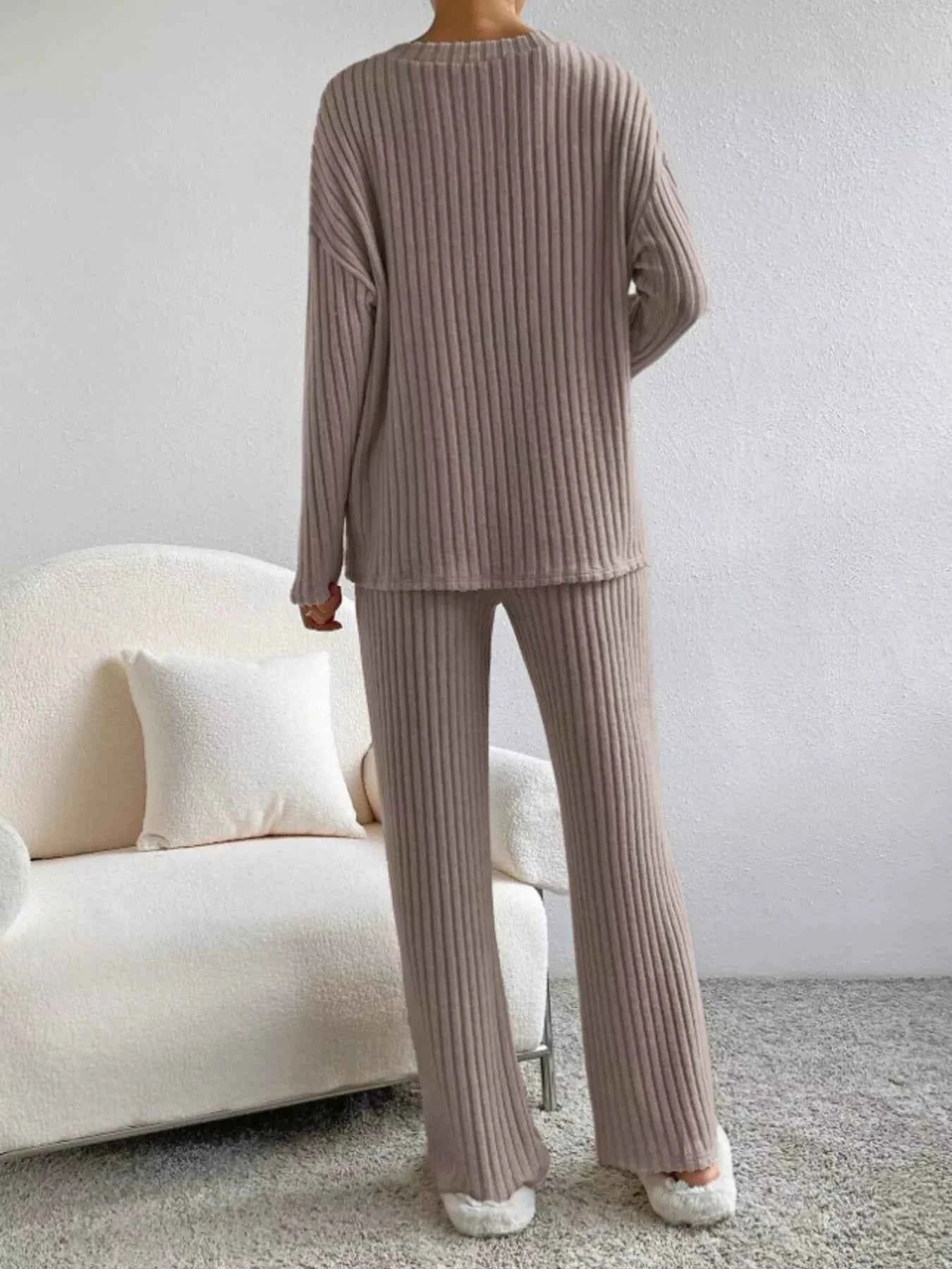 Ribbed Knit Long Sleeve Top and Pants Set fa9b1c02ced64ee192e07f0d520ce371-Max-Origin