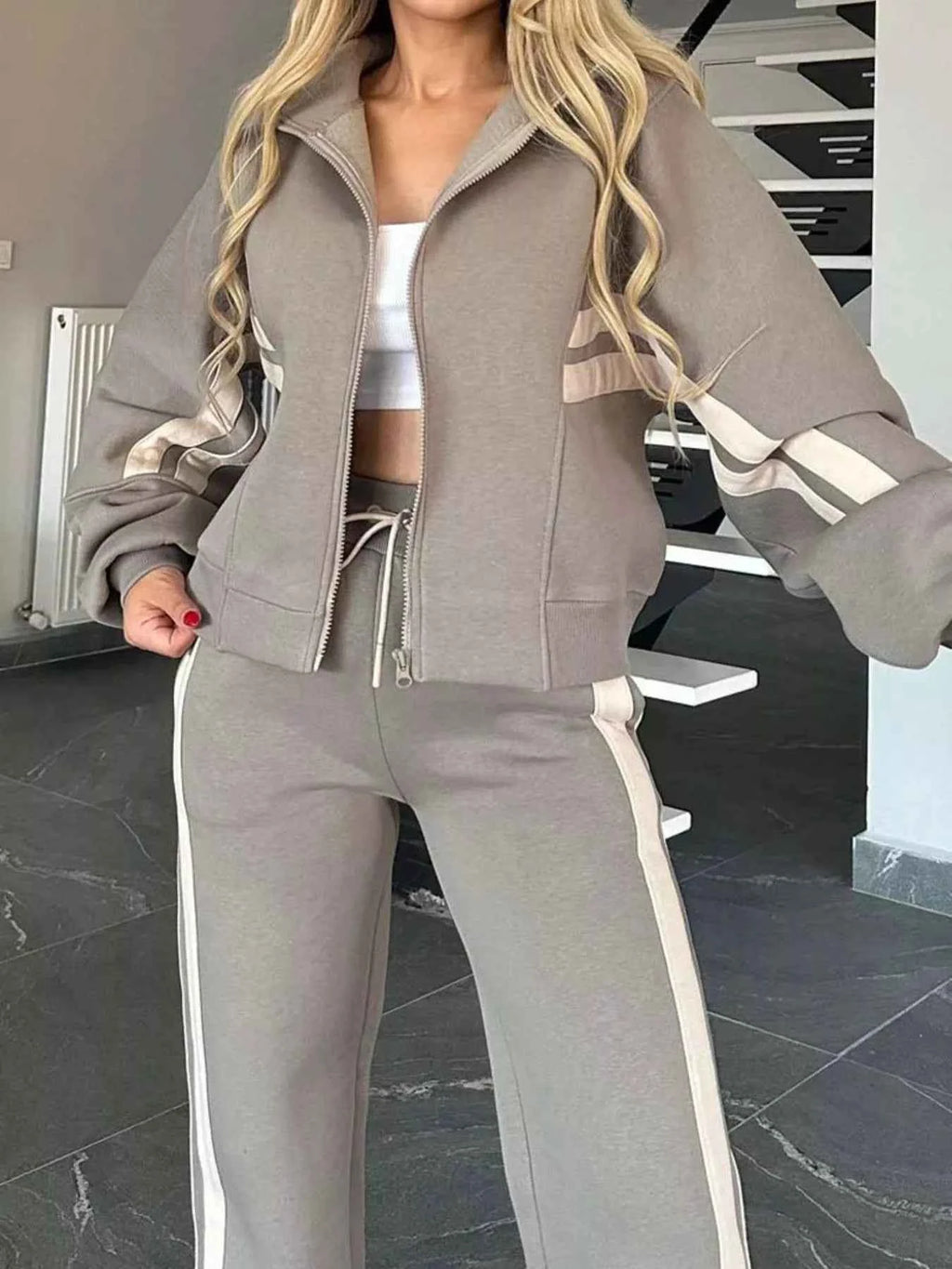 Full Size Contrast Stripe Zip Up Jacket and Pants Set Plus Size faa27952-6d08-481f-b4f9-1a2b80be1199-Max-Origin