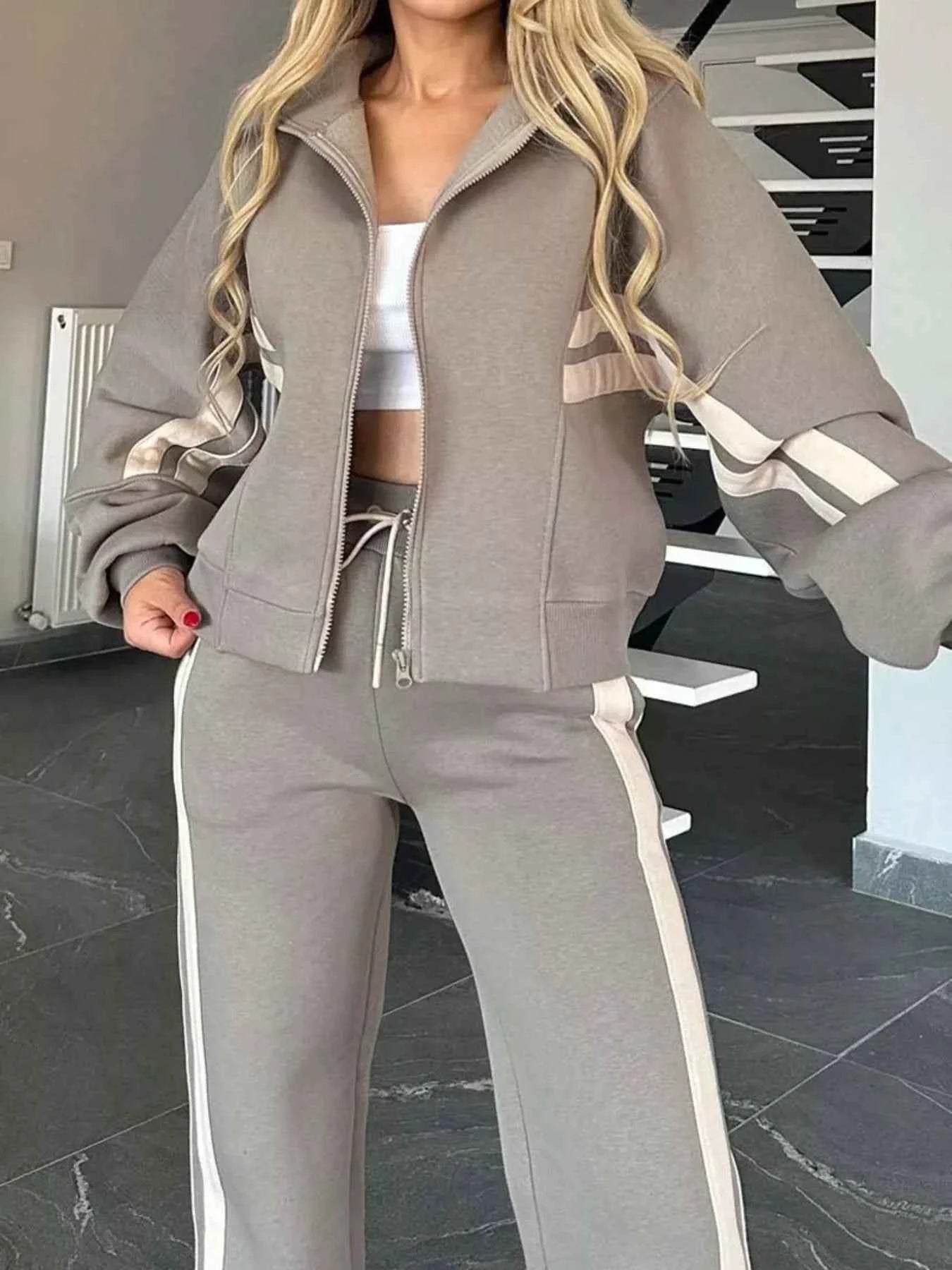 Full Size Contrast Stripe Zip Up Jacket and Pants Set Plus Size faa27952-6d08-481f-b4f9-1a2b80be1199-Max-Origin