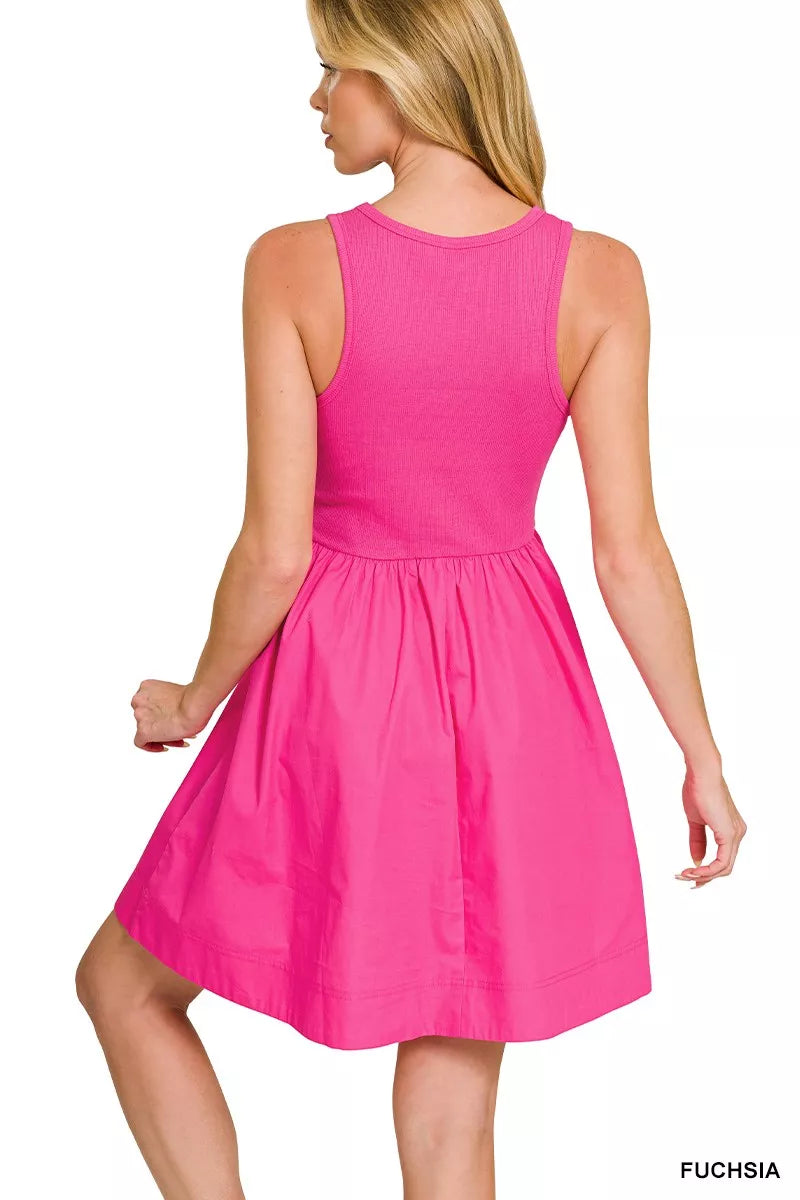 Zenana Combined Knit & Woven Midi Dress faa2ce5971af465eb7af4708a4ee3208-Max-Origin